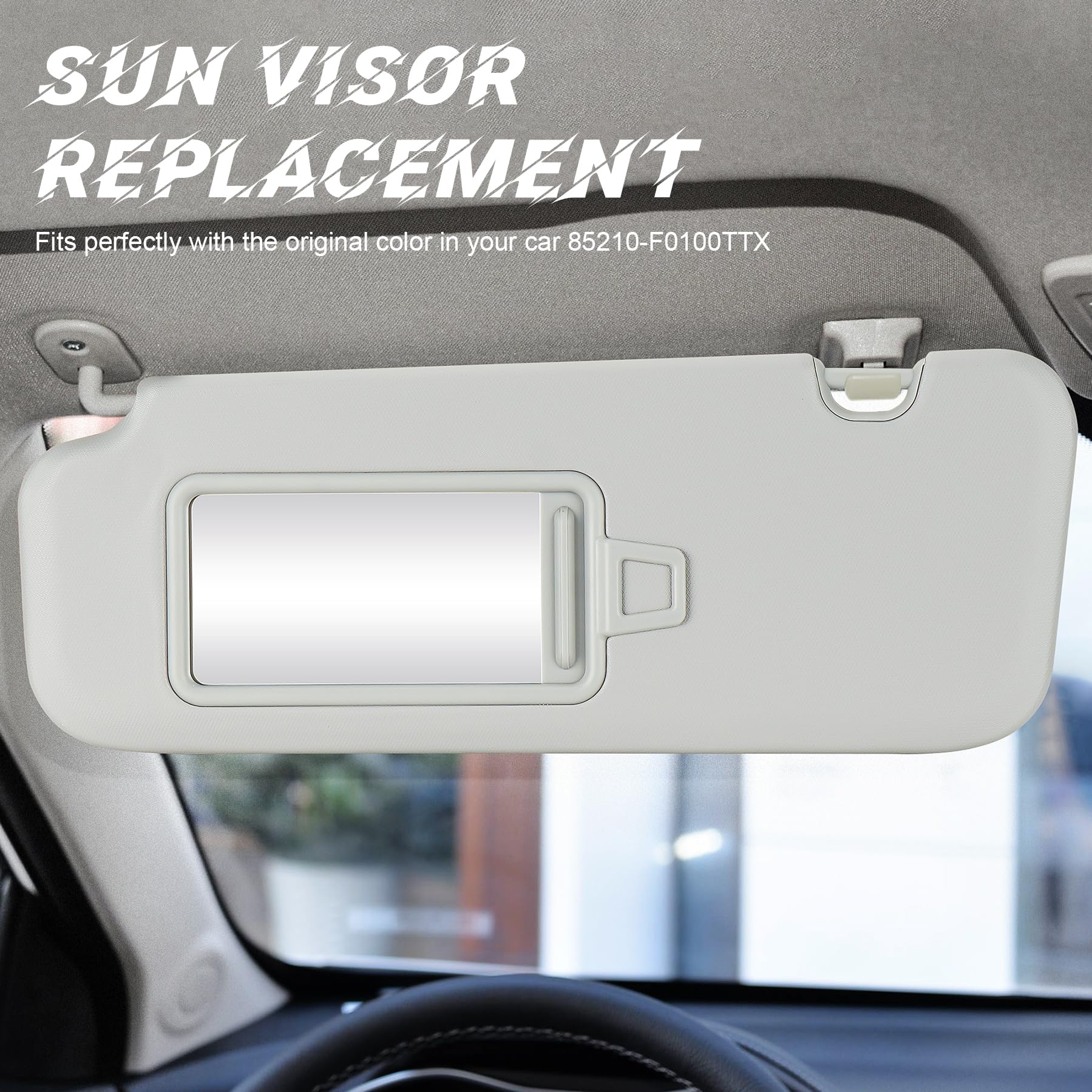 ILONPA visor vanity mirror open showing clear glass for quick appearance checks benefit