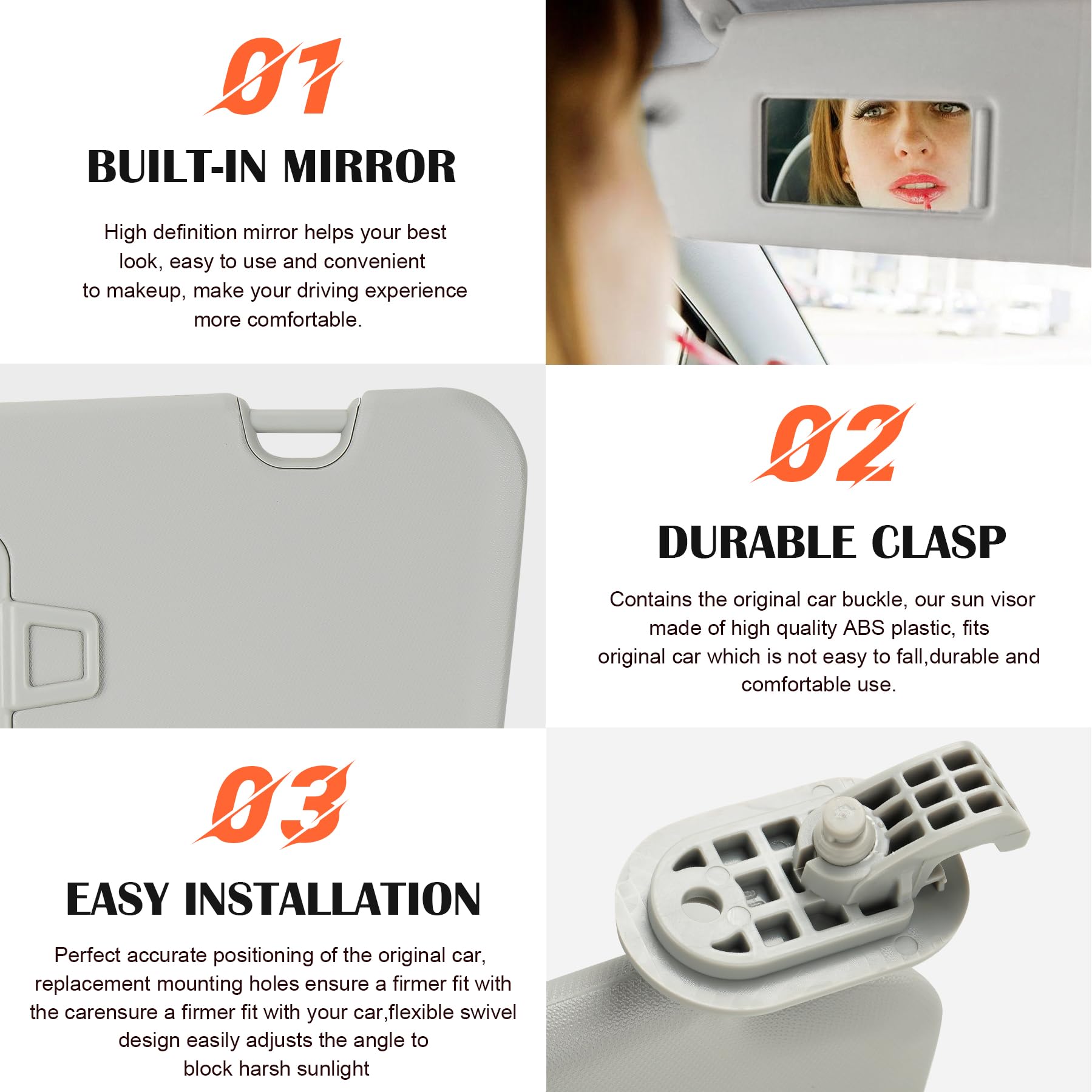 ILONPA visor mounting bracket backside showing snaps for straightforward secure installation benefit