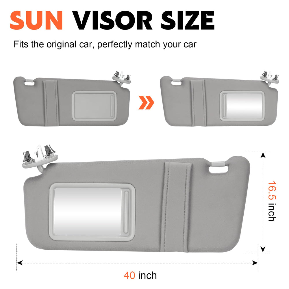 ILONPA visor mirror close-up showing clear vanity mirror, helps quick visual checks