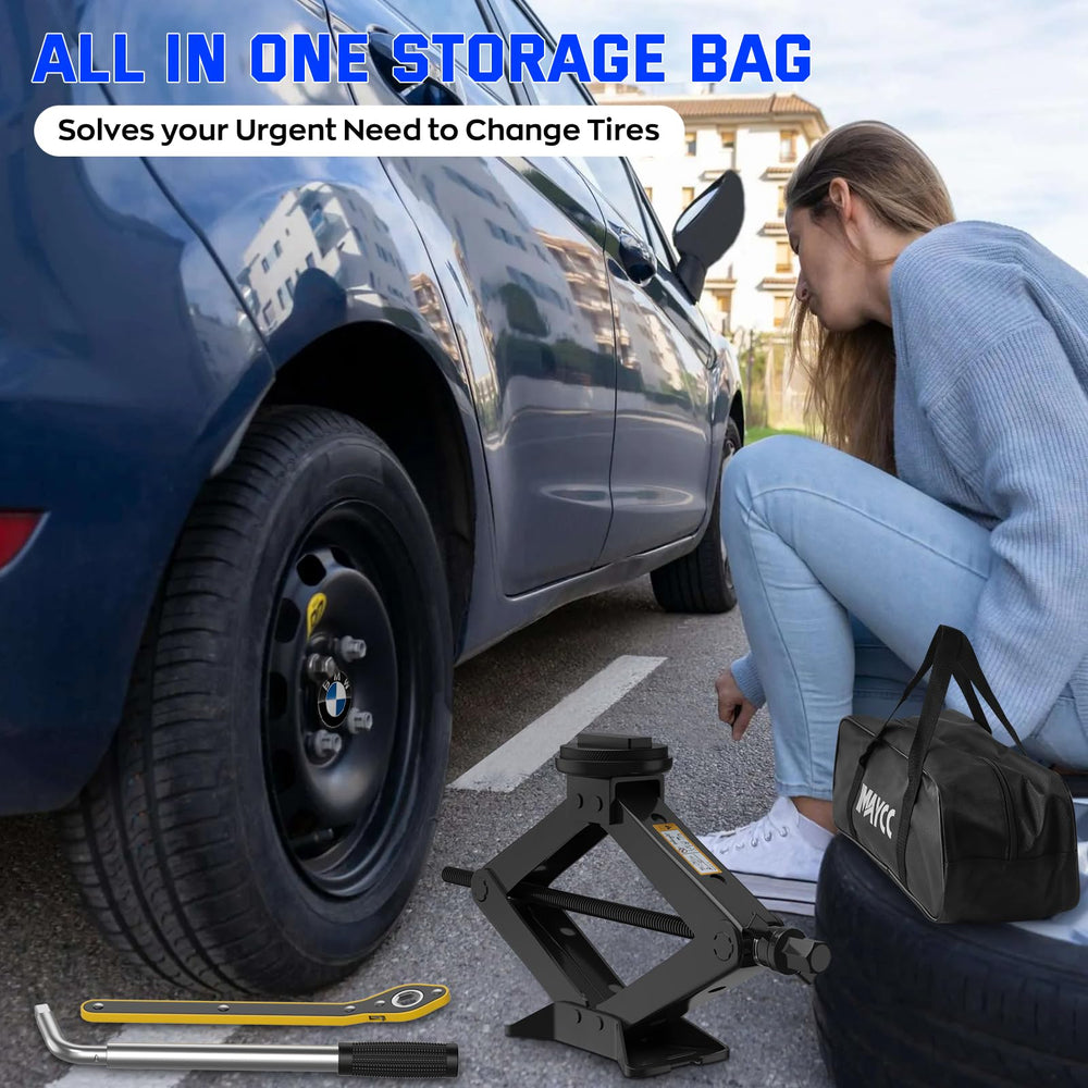 IMAYCC complete tire-changing kit stored in trunk for quick roadside emergency readiness