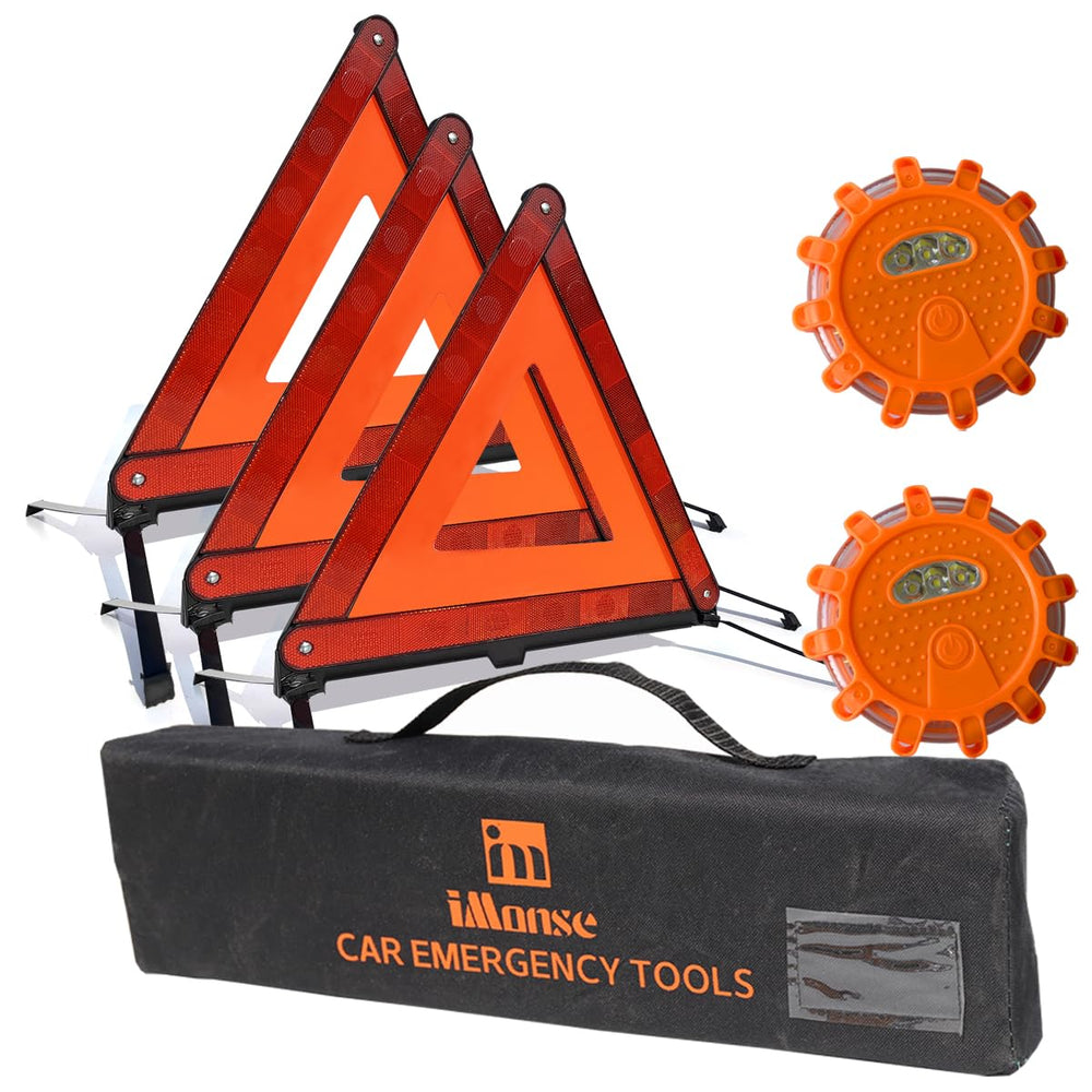 iMonse front packaging showing triangles kit and clear storage case for quick access