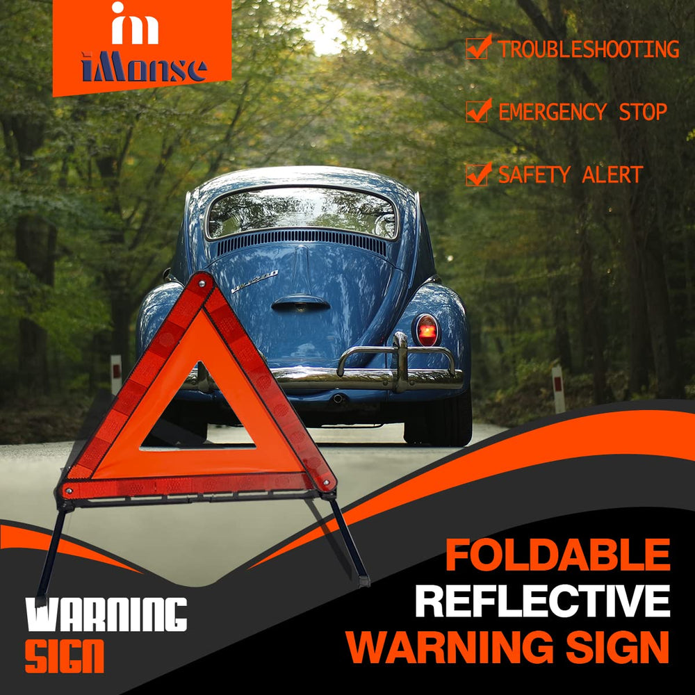 iMonse LED road flare held and lit to increase roadside awareness