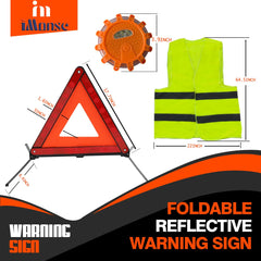 iMonse LED road flare illuminated on pavement boosting attention in darkness