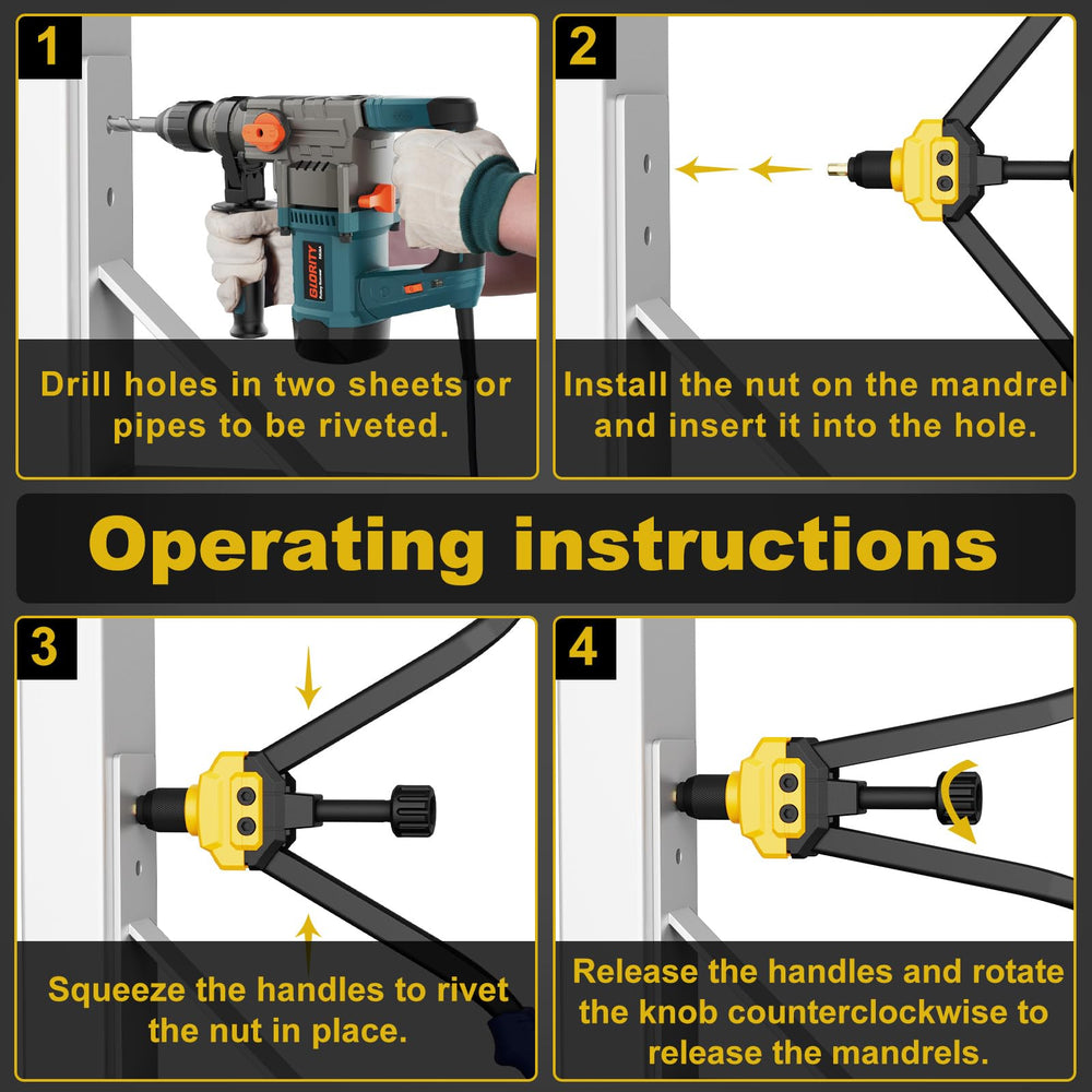 IMQUALI tool setting a rivet nut in an automotive panel demonstrating practical use