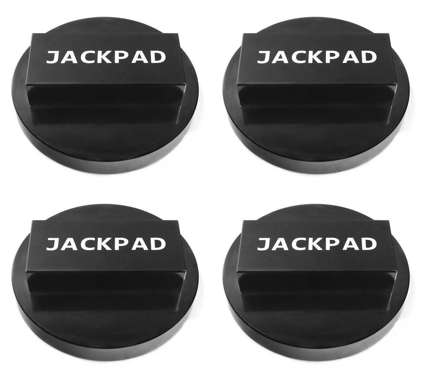 imUfer jack pad front view showing solid billet aluminum and secure lift benefit