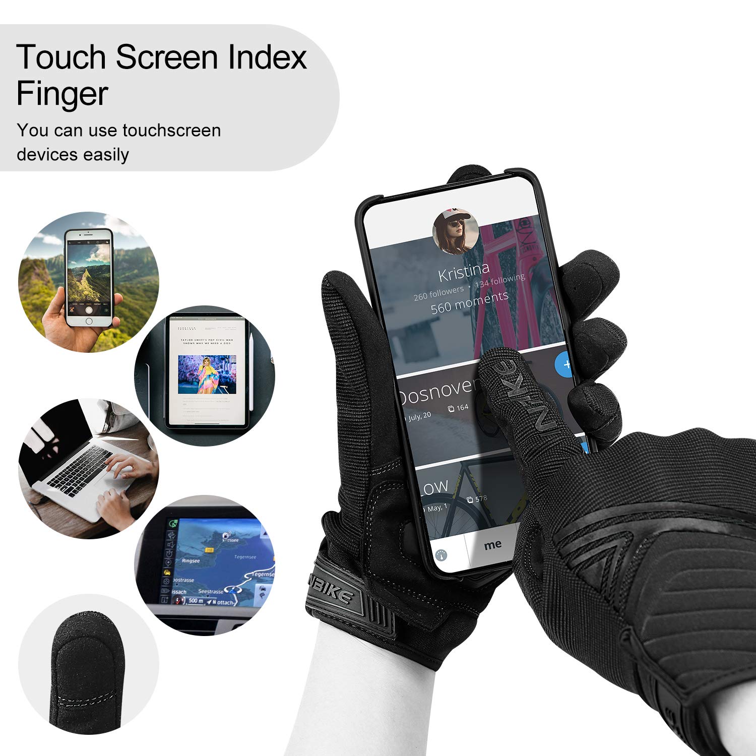 INBIKE breathable finger holes showcasing airflow and ventilation