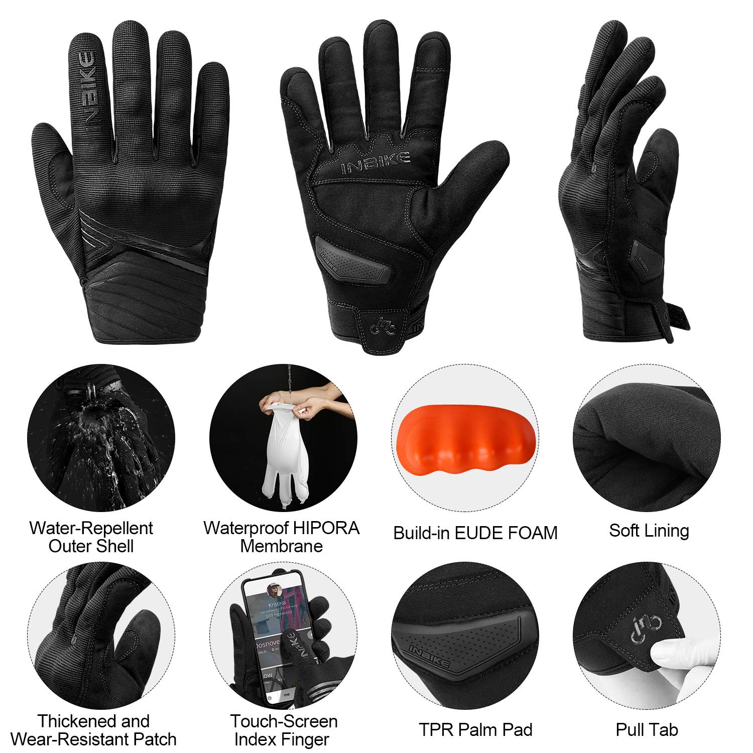 INBIKE wrist strap and pull tab demonstration for easy on-off and fit