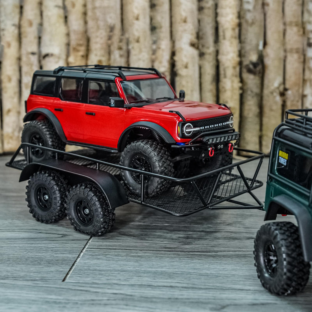 INJORA underside view of dual axles for improved towing stability