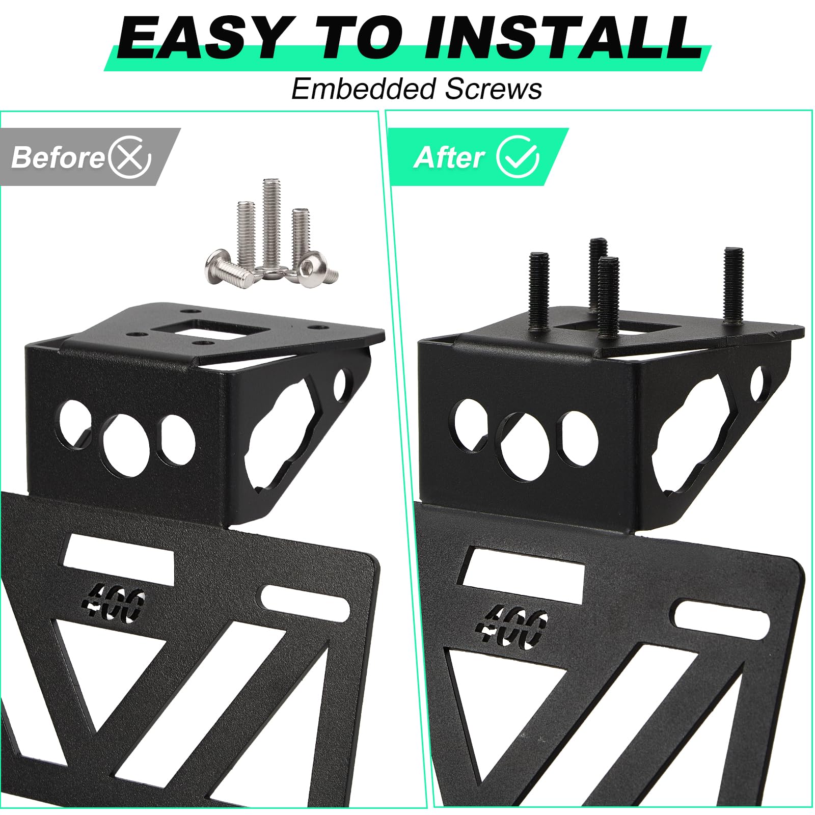INKUDRI included hardware laid out showing grommet, plugs, screws and washers