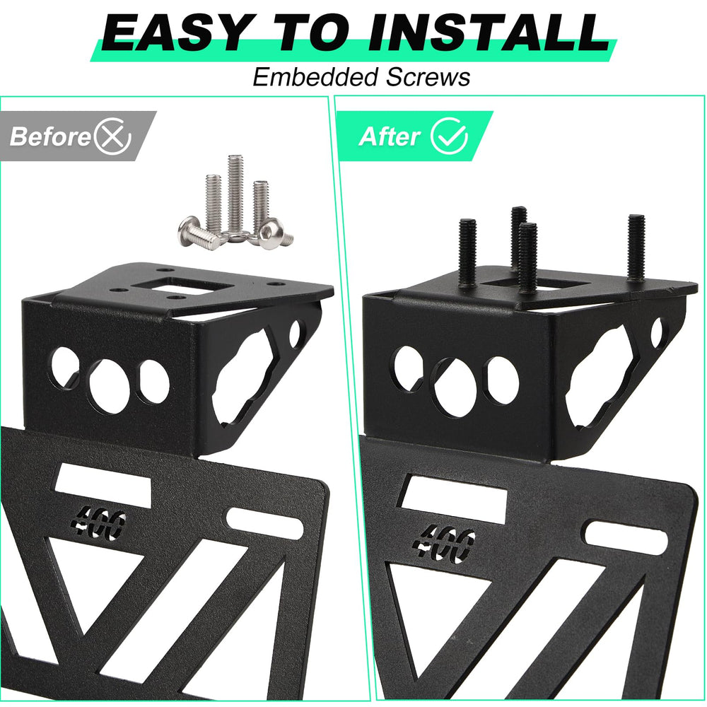 INKUDRI included hardware laid out showing grommet, plugs, screws and washers