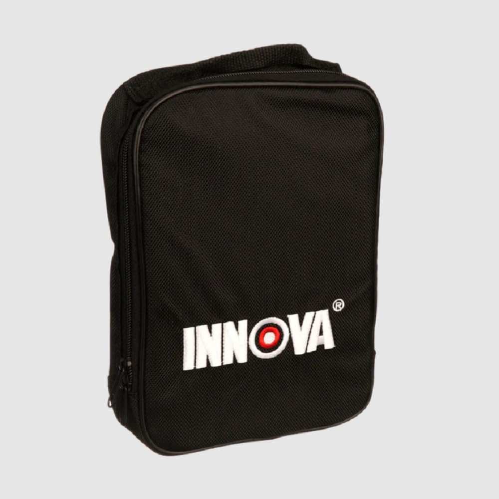 Innova 3129 front view with pouch open showing neatly organized adapters for easy transport