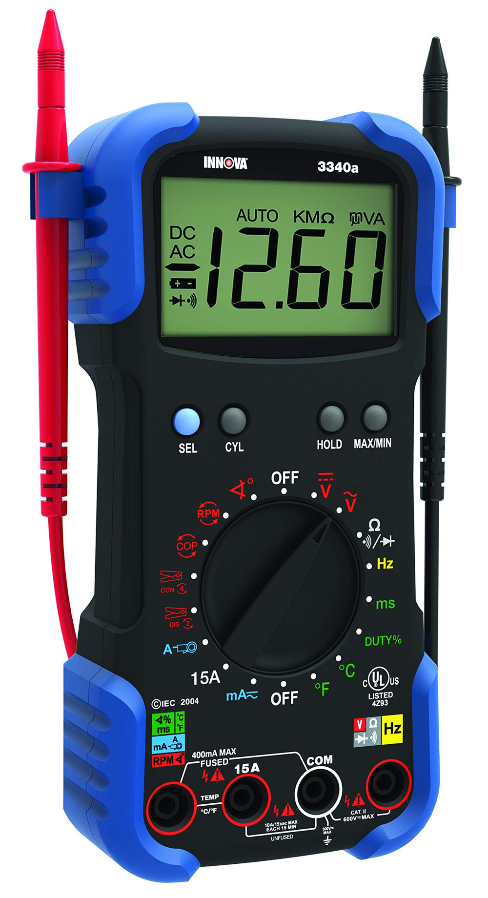 Innova 3340 front panel showing dial and inputs for fast selection