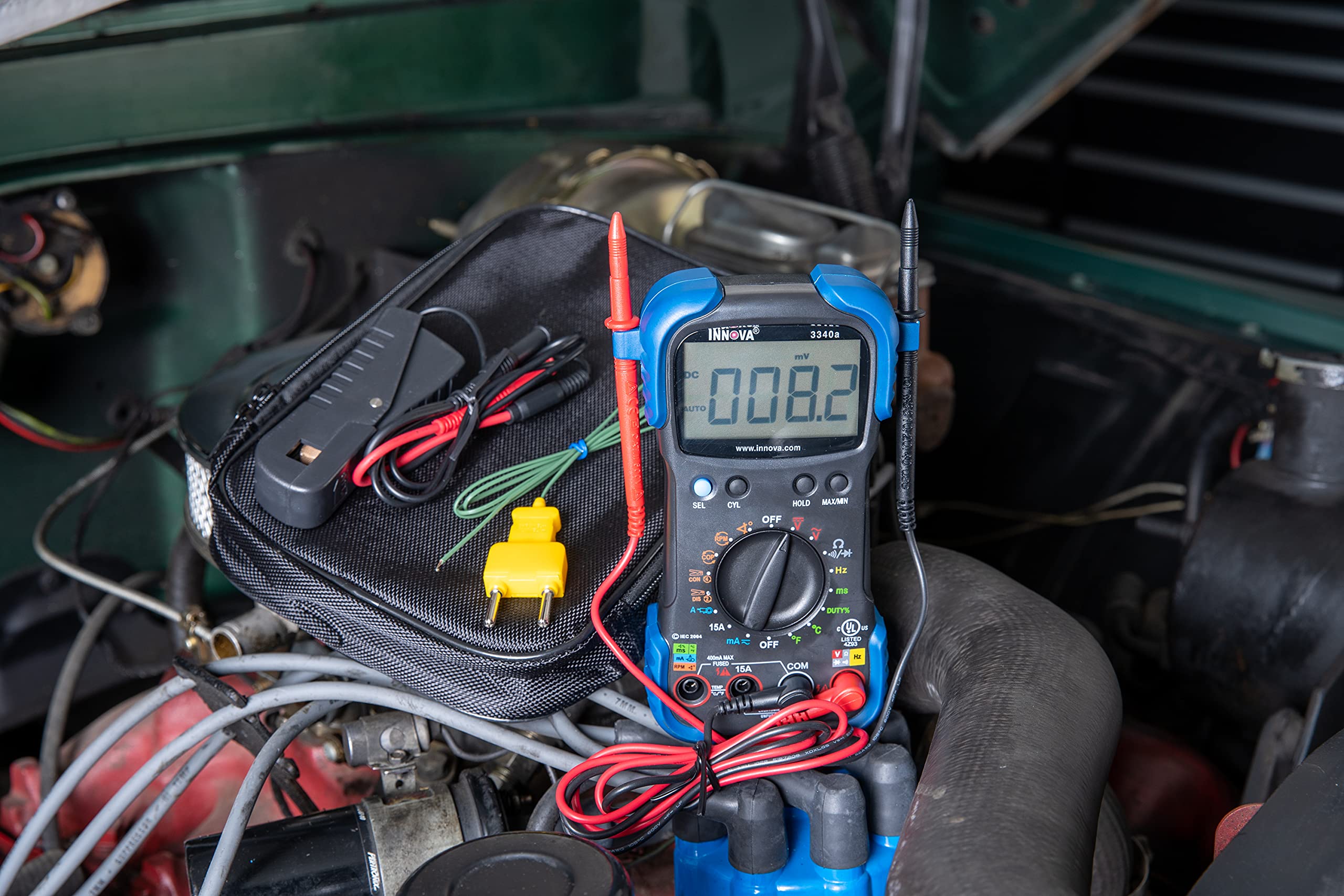 Innova 3340 and accessories neatly packed in its zippered case