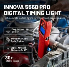 Innova 5568 backlit LED display close-up for clear readings in low light