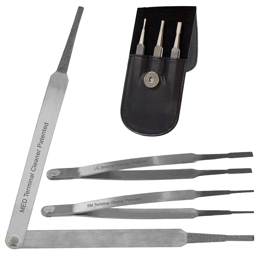 Innovative Products of America front view of the Flat-Pin Terminal Chaser set showing tools and case, improves repair speed