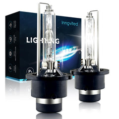 Innovited D4S front view pack of two bulbs showing complete set and connectors for easy replacement