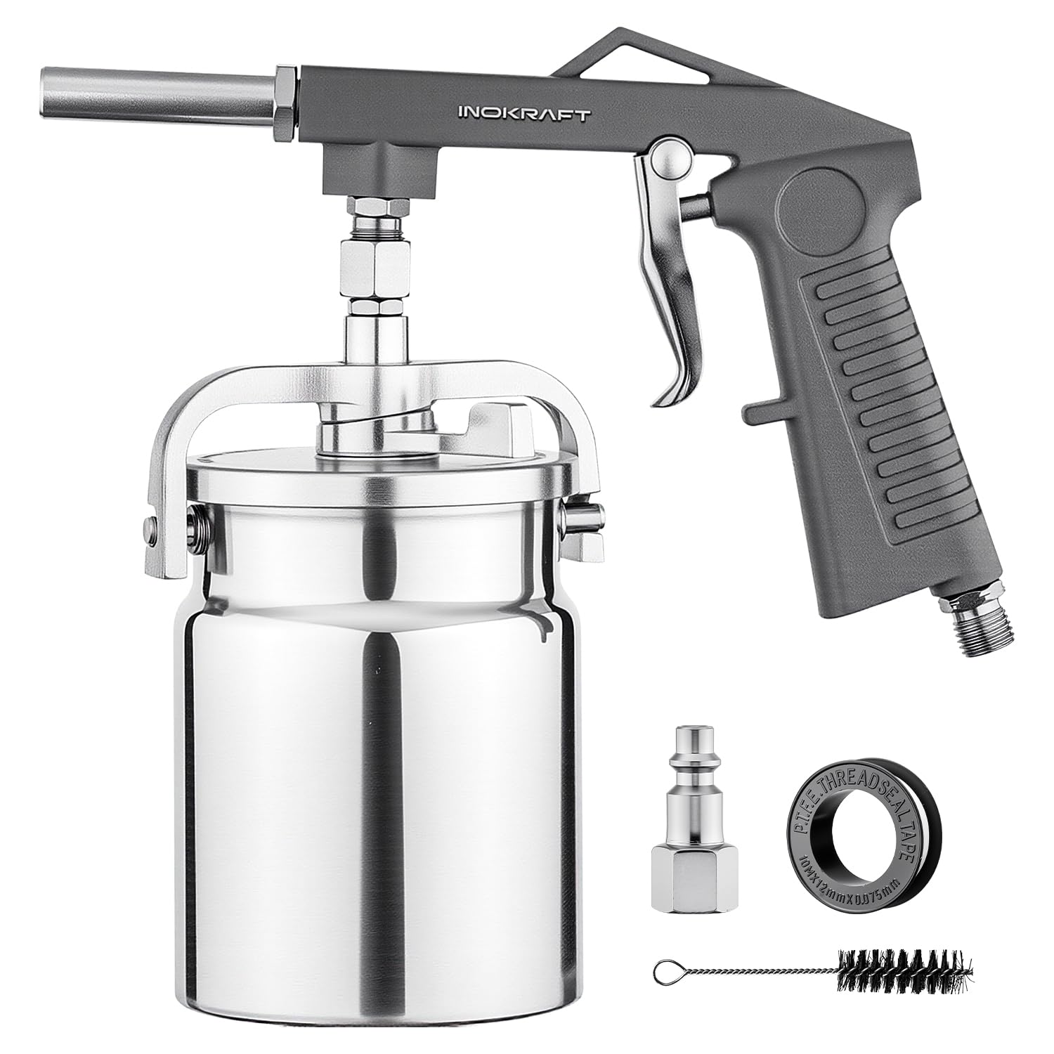 InoKraft spray gun front view showing compact design and precise controls