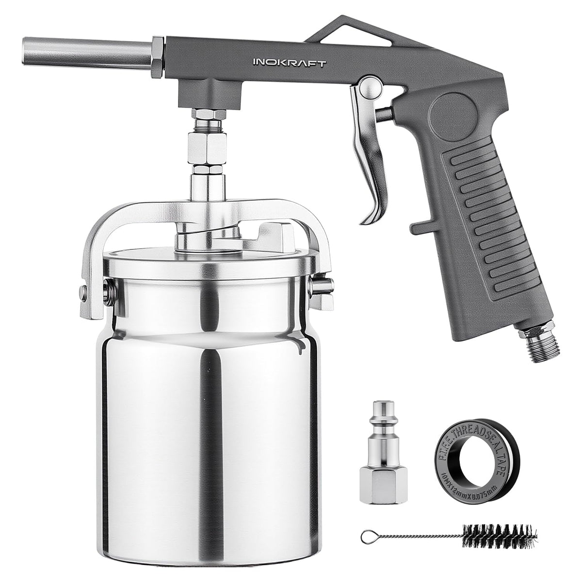 InoKraft spray gun front view showing compact design and precise controls