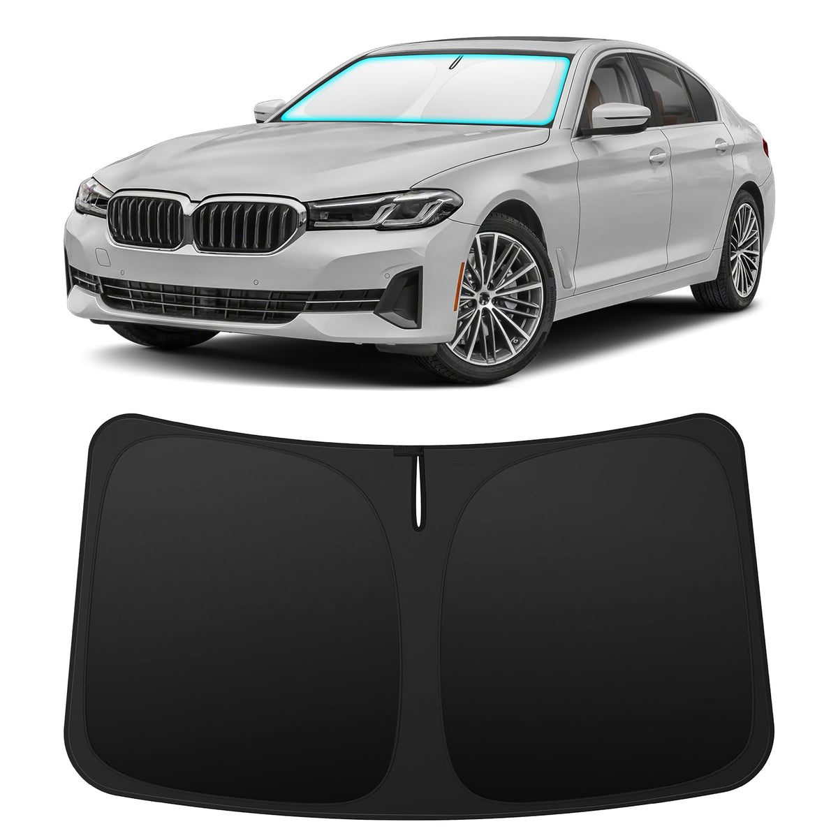INSAUTO front view showing custom-fit shade and precise edge alignment benefit