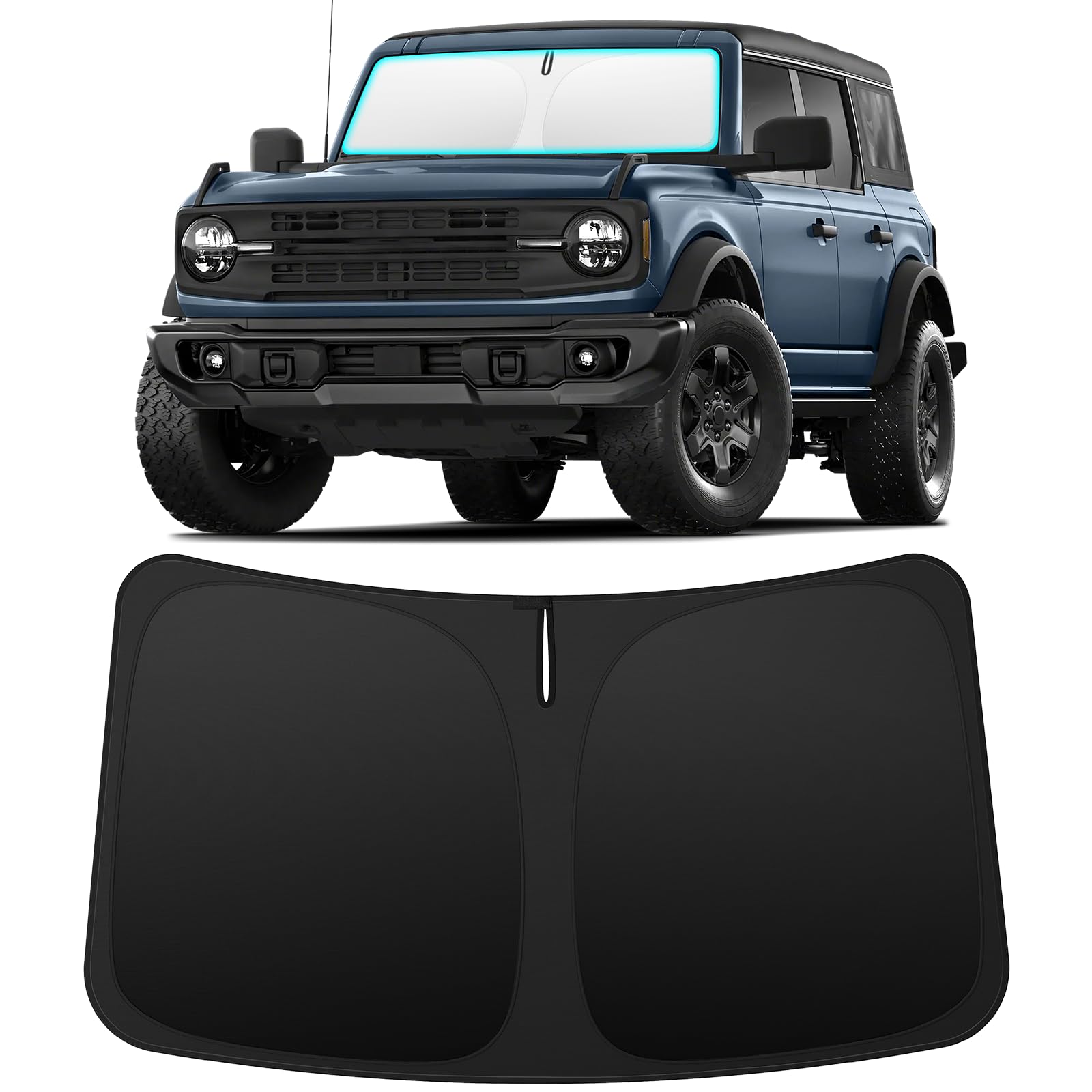 INSAUTO front view showing full windshield coverage and perfect fit