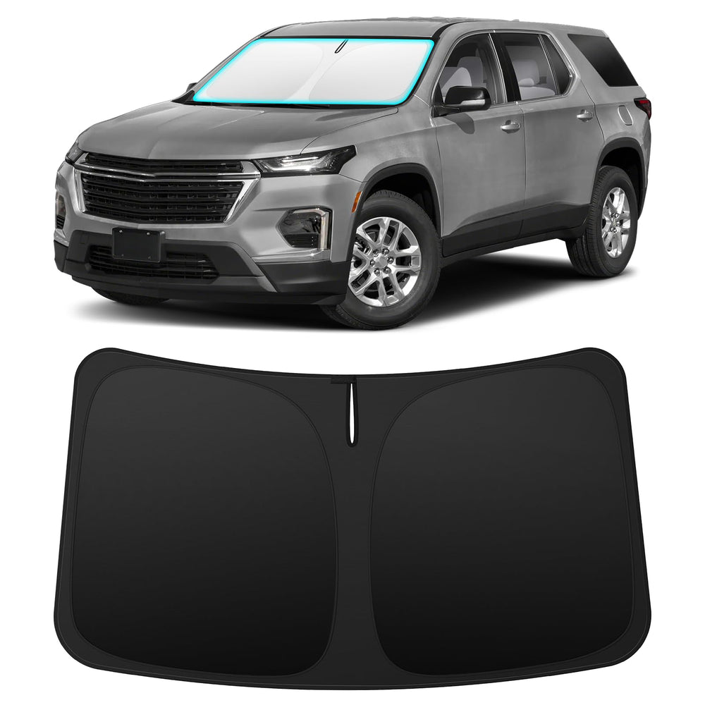 INSAUTO front view installed on Traverse shielding interior and lowering cabin heat