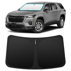 INSAUTO front view installed on Traverse shielding interior and lowering cabin heat