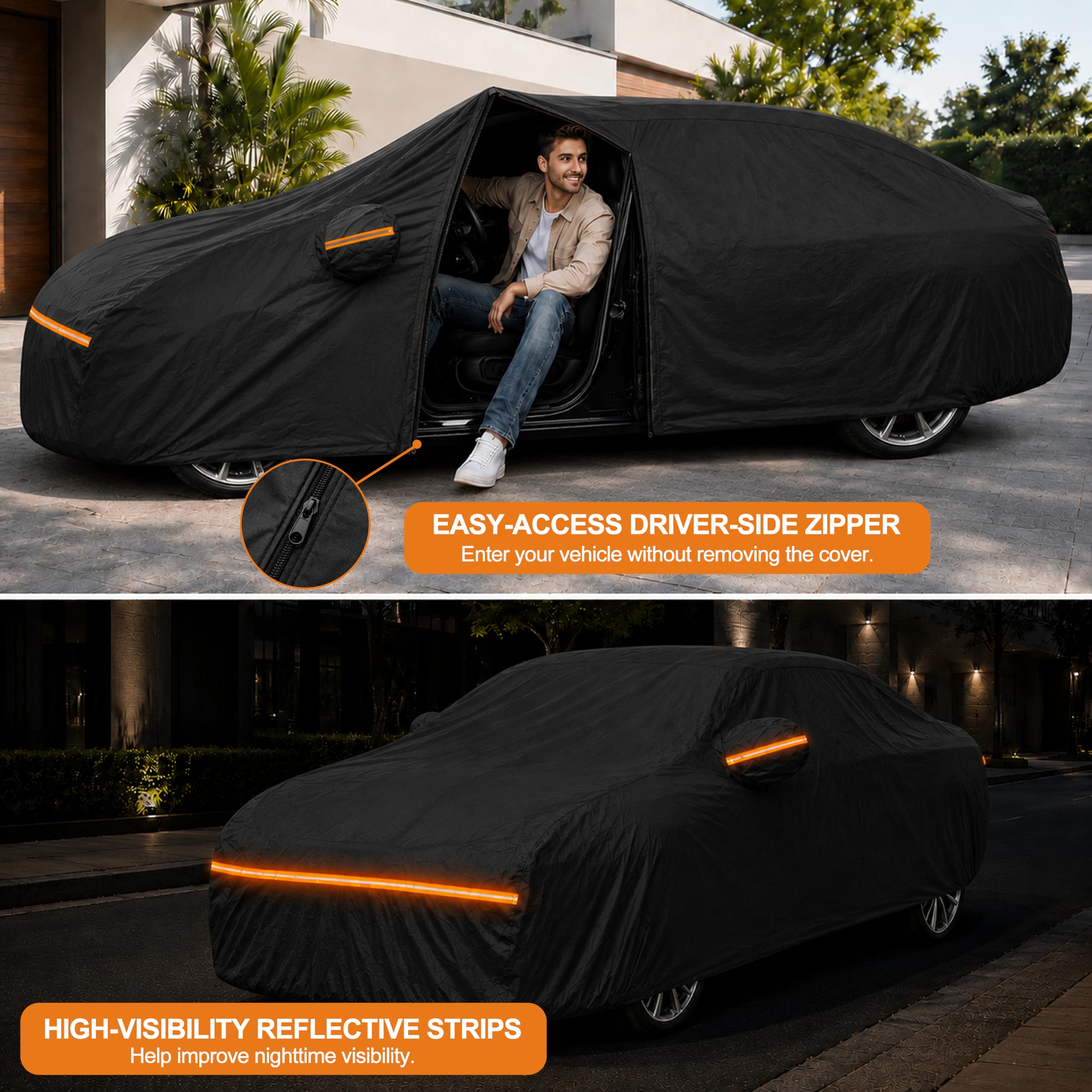INSAUTO reflective strip at night enhancing visibility and parking safety