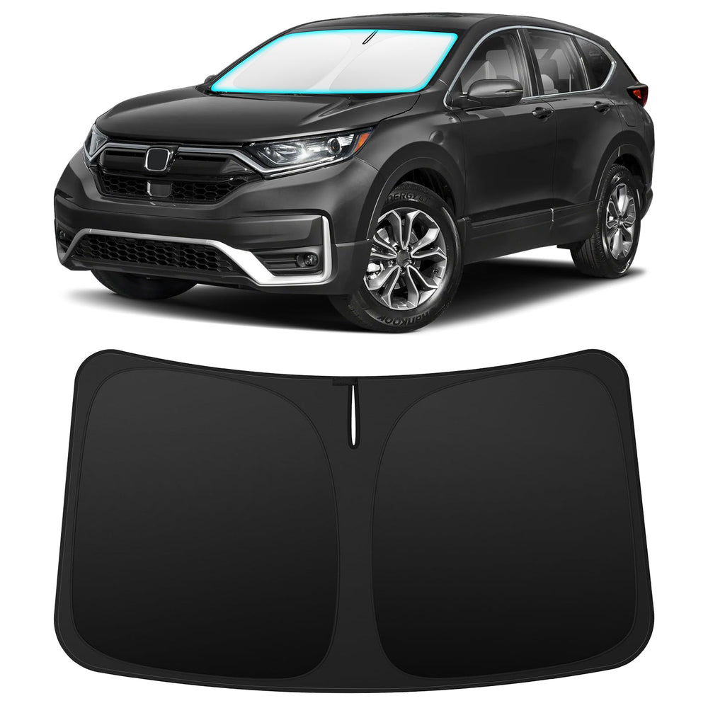 INSAUTO front view showing perfect CR-V fit and full windshield coverage