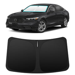 INSAUTO front-fit sun shade on Honda Accord windshield showing precise coverage and protection