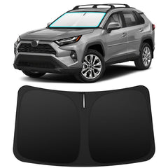INSAUTO front view on RAV4 windshield showing precise fit and full coverage to protect interior