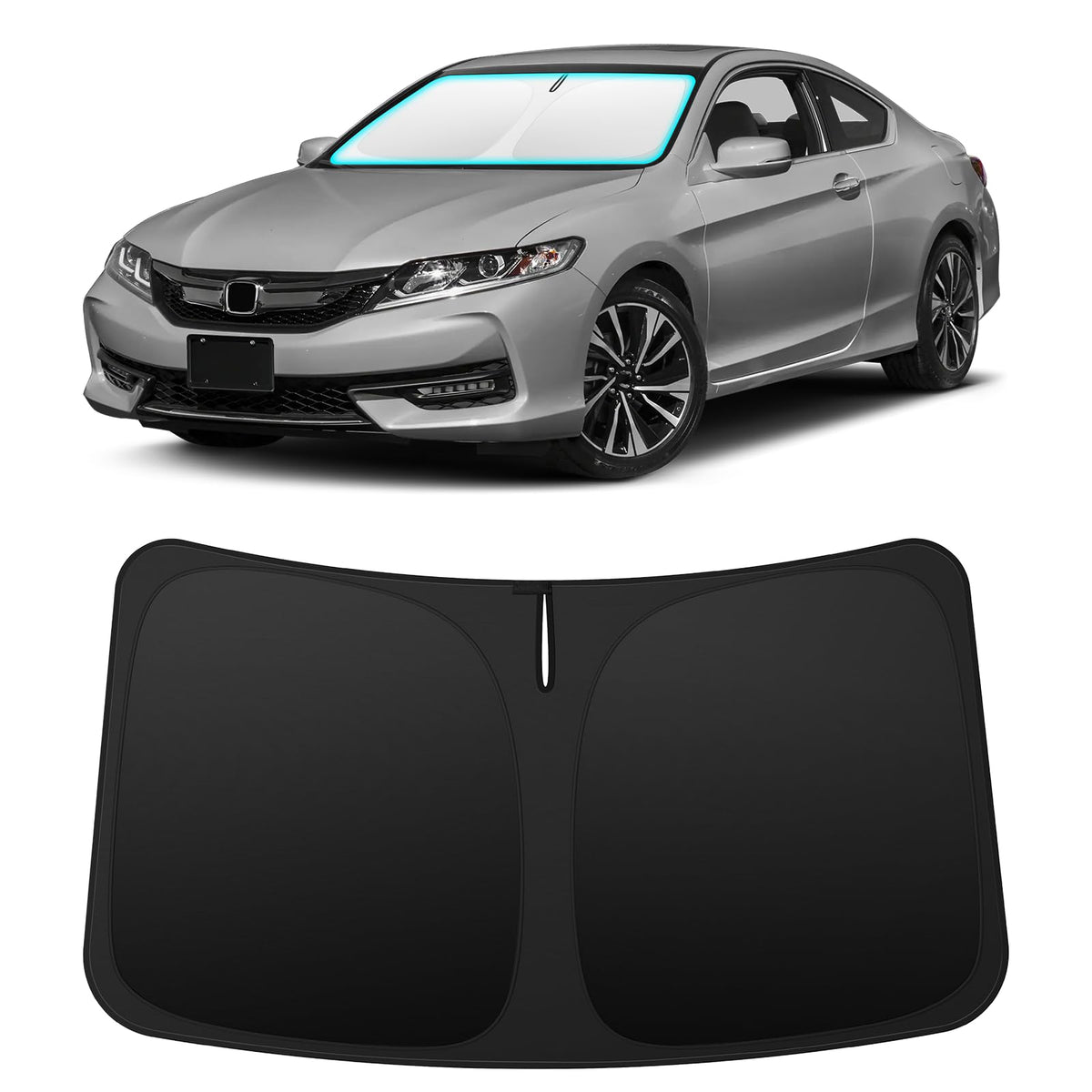 INSAUTO front view on windshield showing precise custom fit benefit