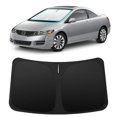 INSAUTO front view showing full windshield coverage and protected interior
