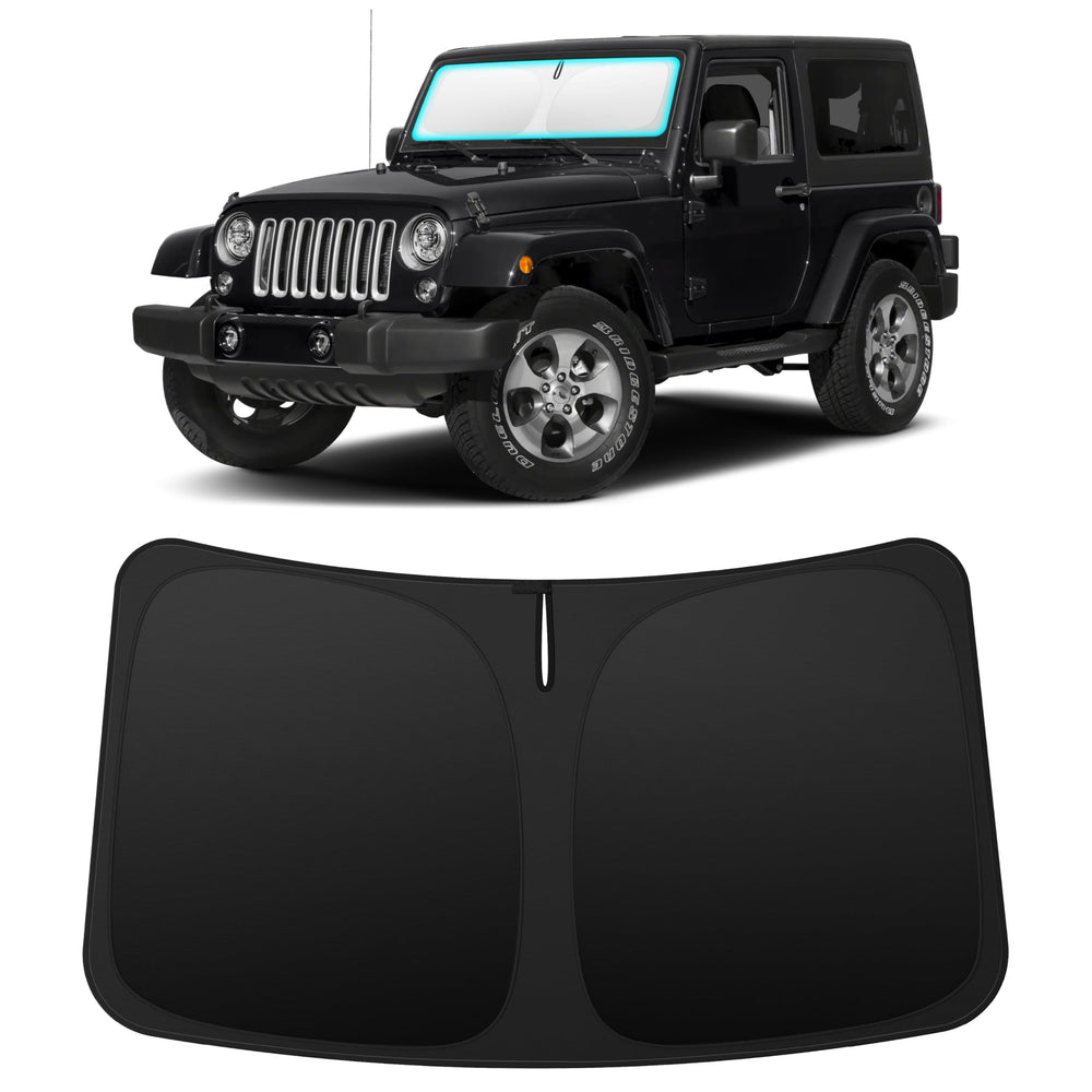 INSAUTO close-up front view showing custom fit on Jeep Wrangler for full coverage