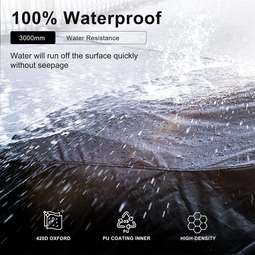 INSAUTO fabric close-up showing 420D Oxford texture and waterproof PVC layer for durability