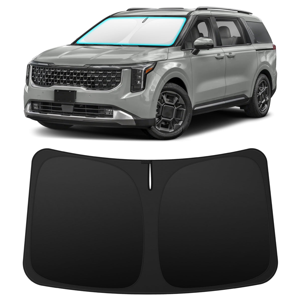 INSAUTO front-fit sun shade covering Kia Carnival windshield for full protection