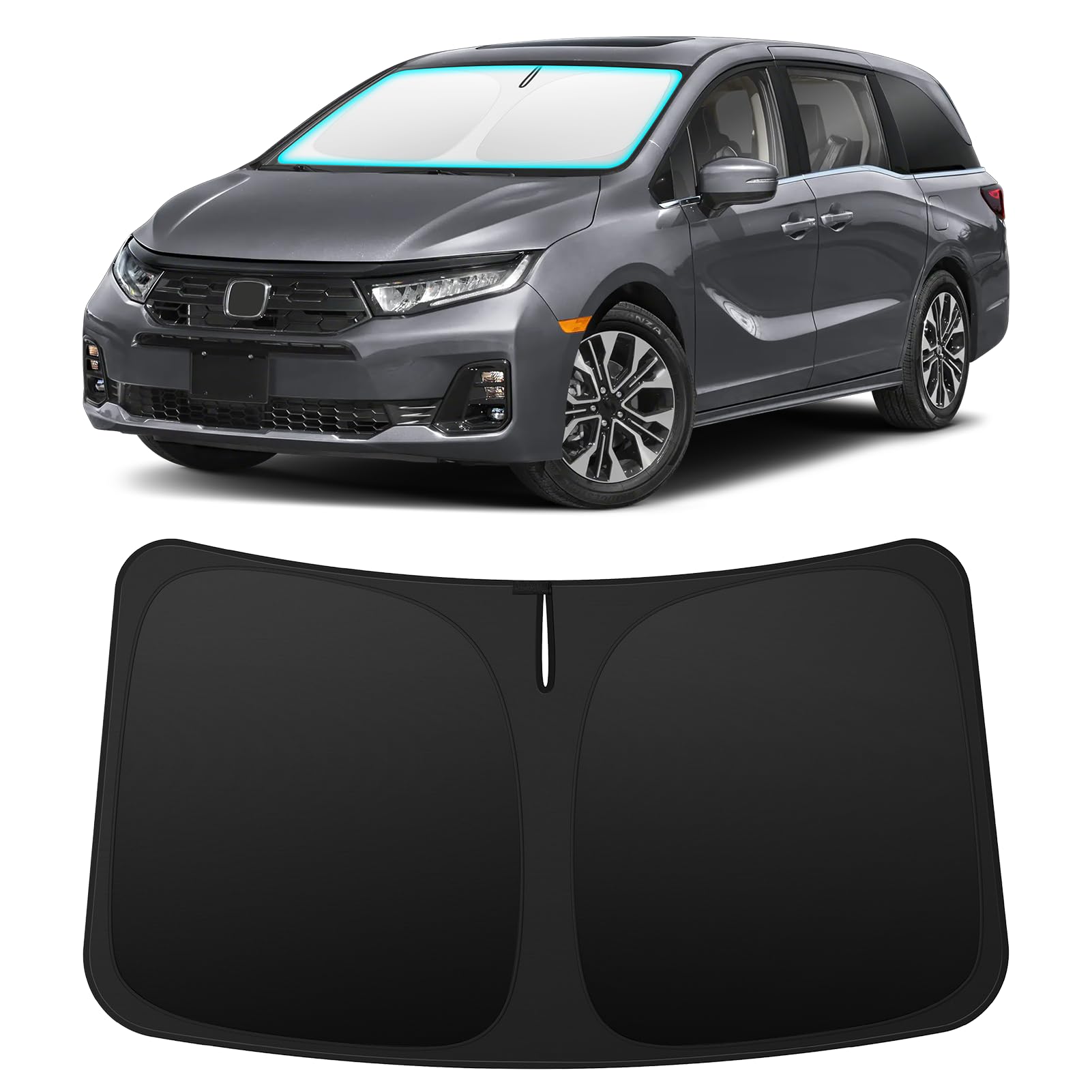 INSAUTO front view showing full windshield coverage and precise fit