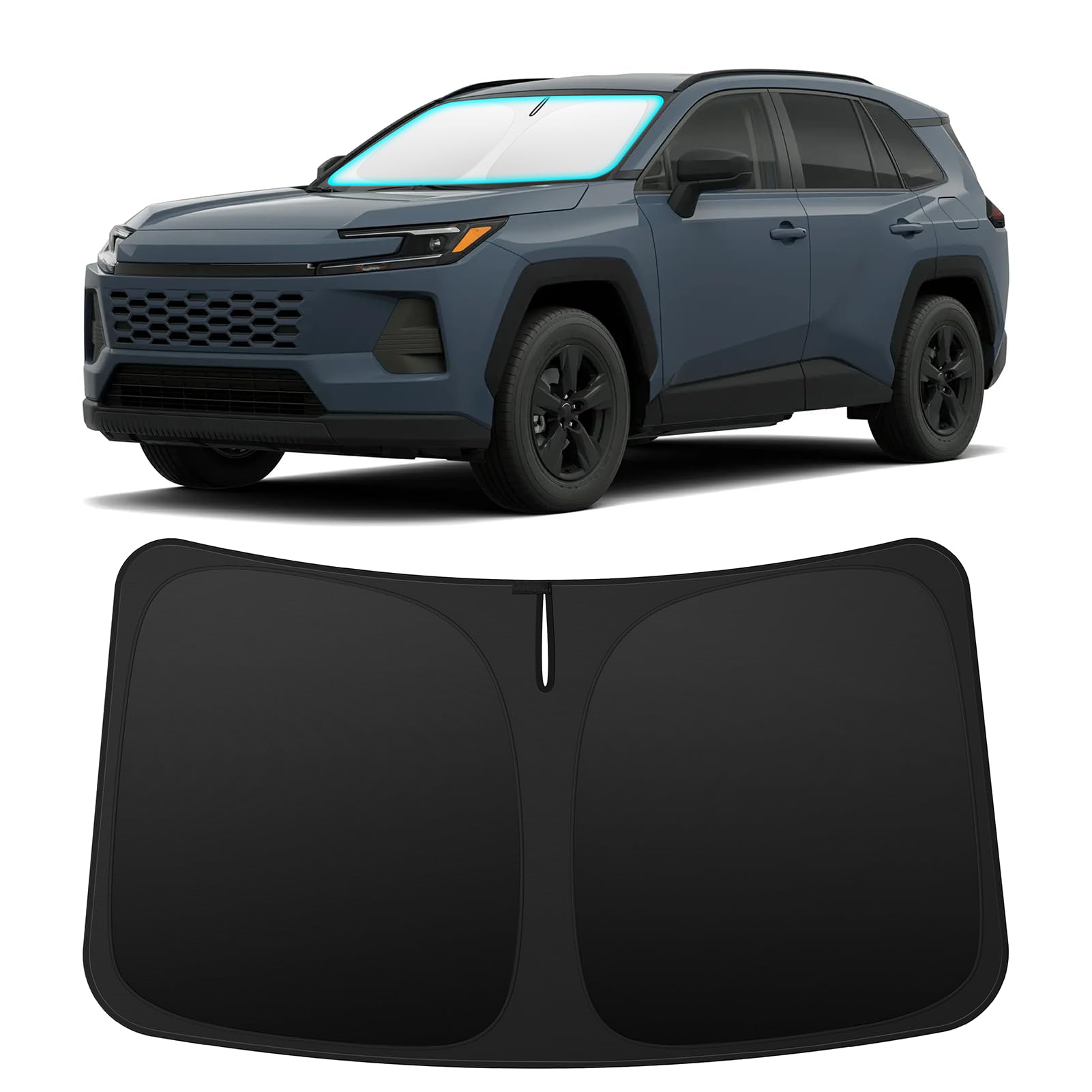 INSAUTO front view installed on 2026 RAV4 windshield showing precise fit and coverage