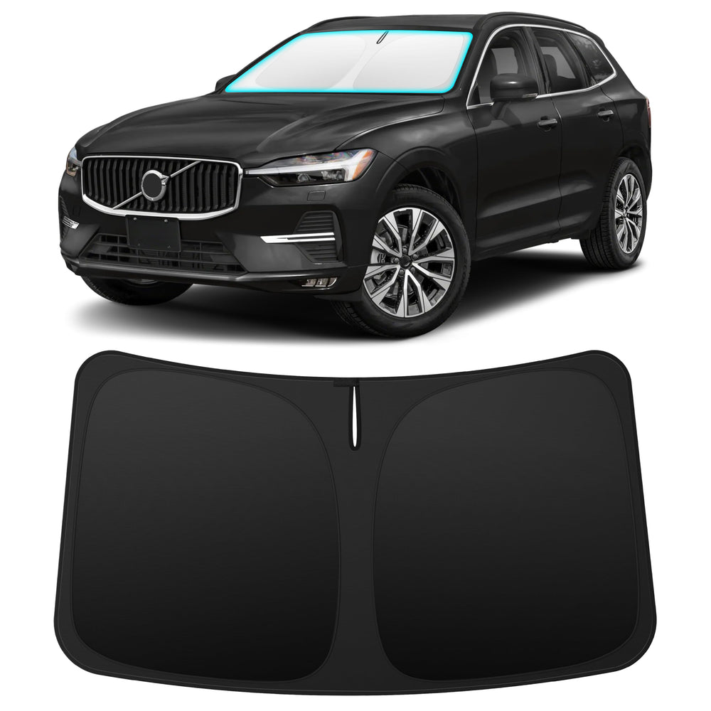 INSAUTO front-fit on Volvo XC60 showing full windshield coverage and sun protection
