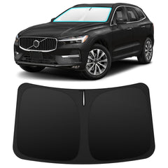 INSAUTO front-fit on Volvo XC60 showing full windshield coverage and sun protection