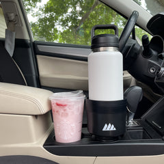 Integral expander side showing mug handle slot for hands-free placement
