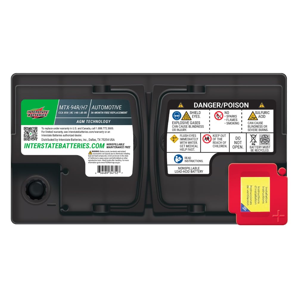 Interstate Batteries beside ruler showing Group H7 size for accurate fitment