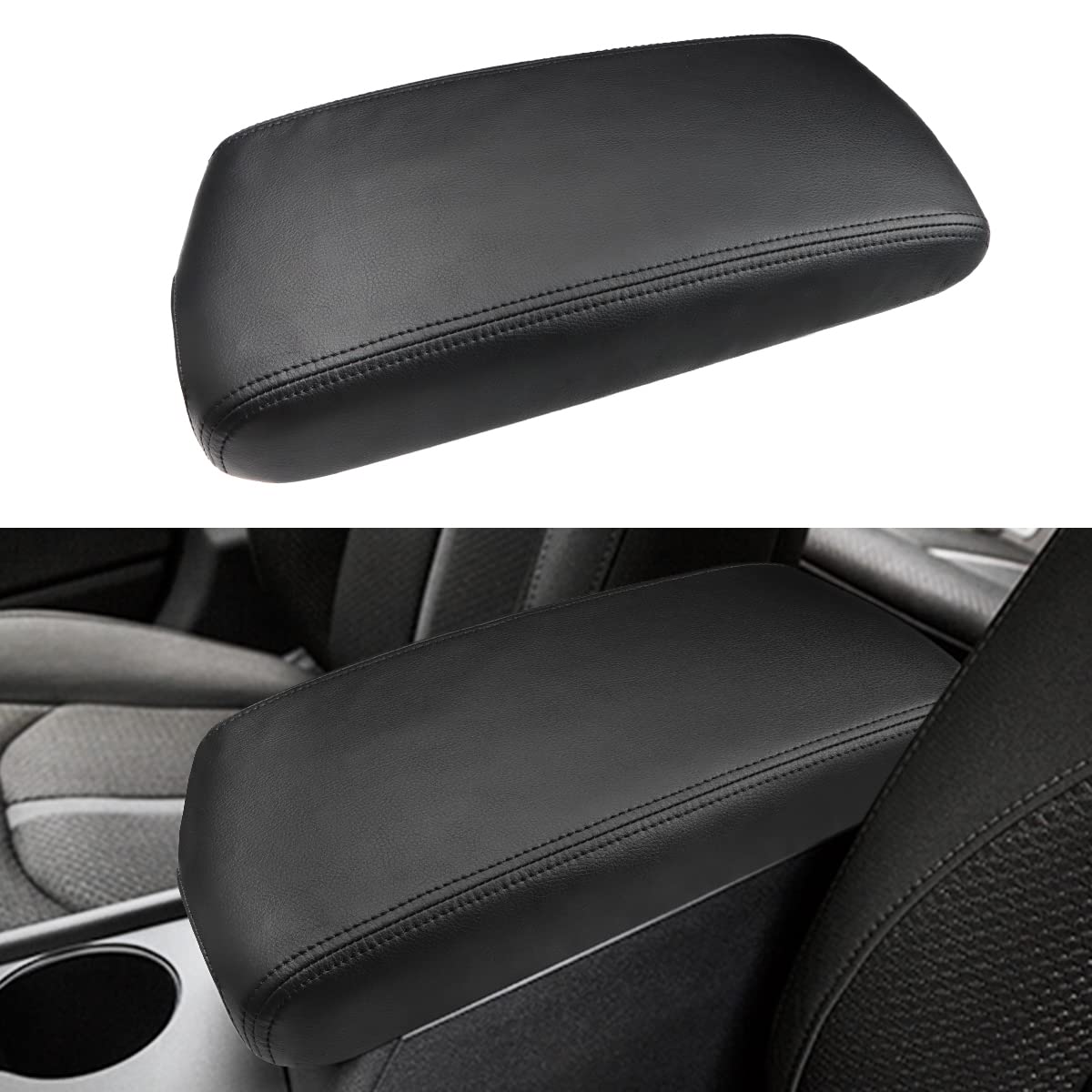 INTGET front view of armrest cover showing full top protection and neat fit