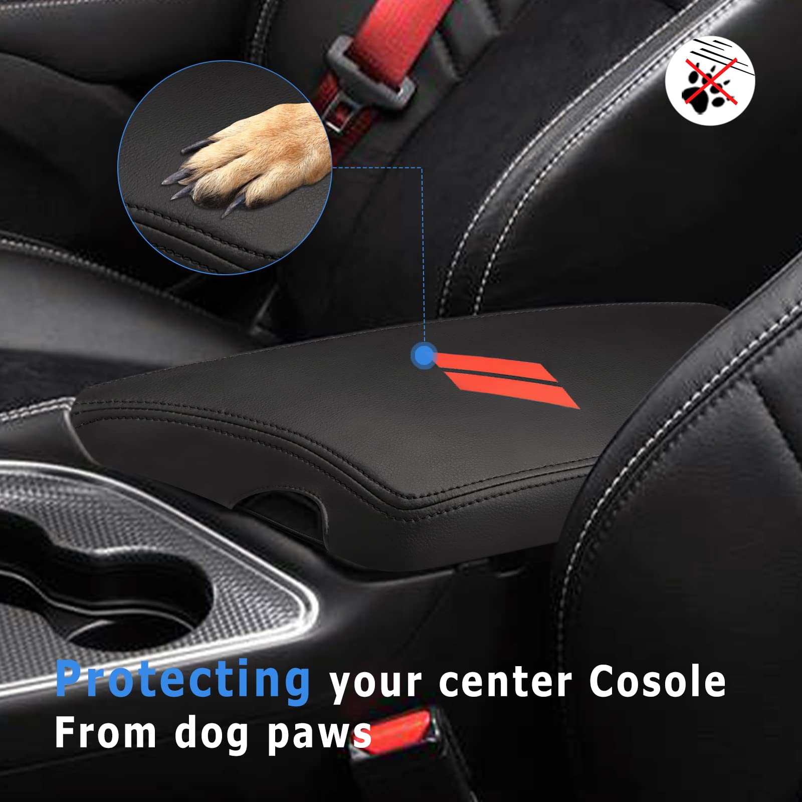 INTGET armrest cover installed in Challenger interior demonstrating comfort and style
