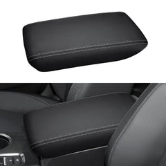 INTGET center console cover front view showing fit and gray stitching benefit