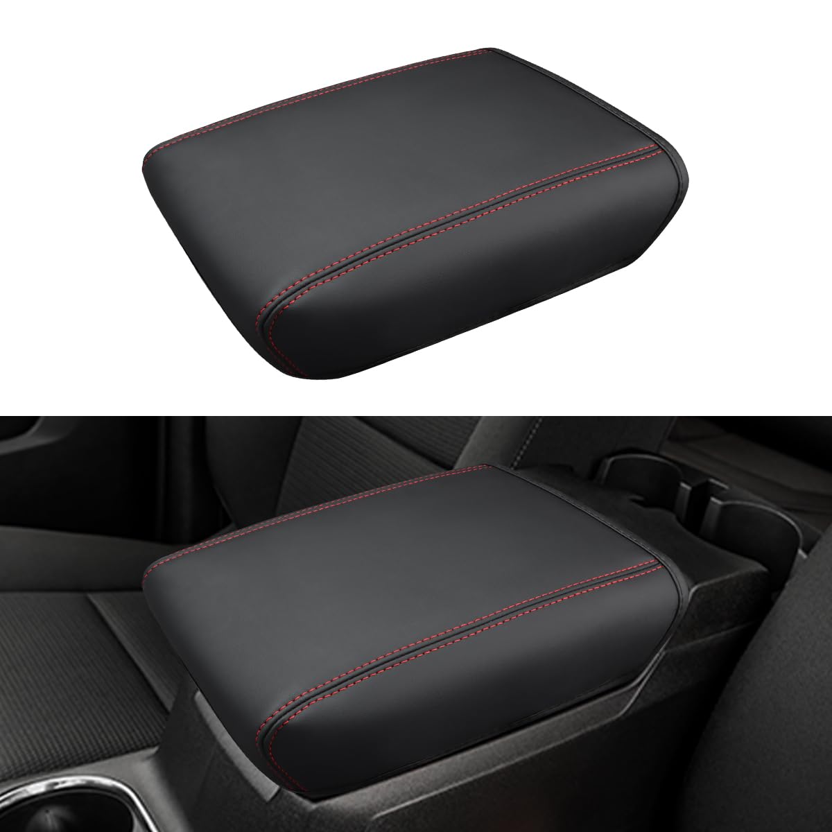 INTGET front view of center console cover showing fit and sleek look, improves cabin protection