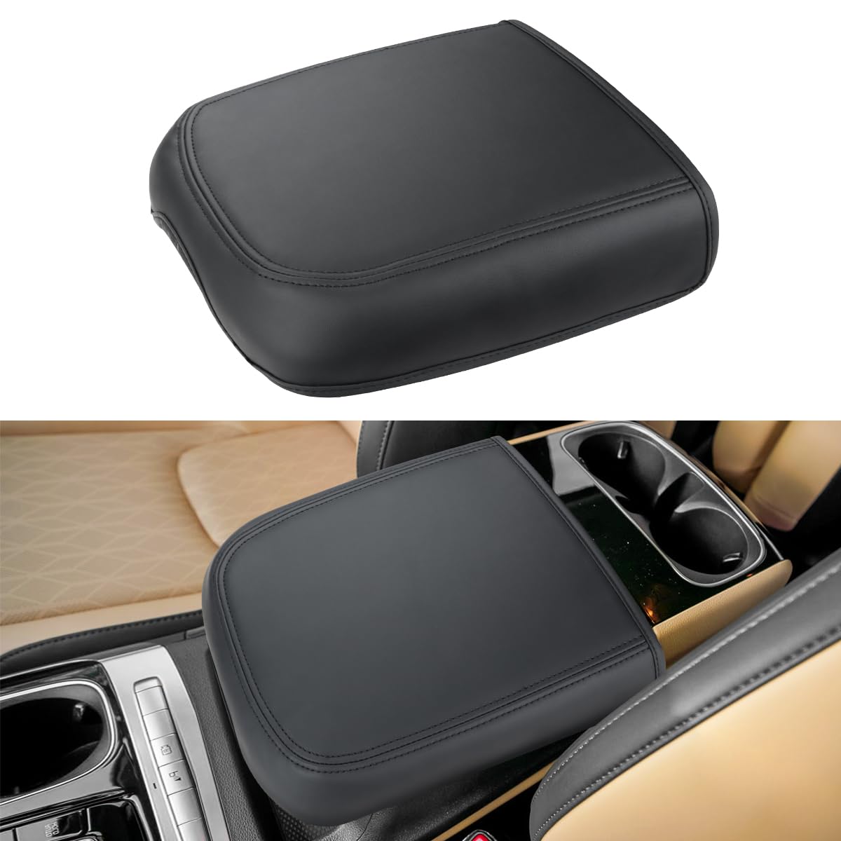 INTGET front view of center console cover protecting lid
