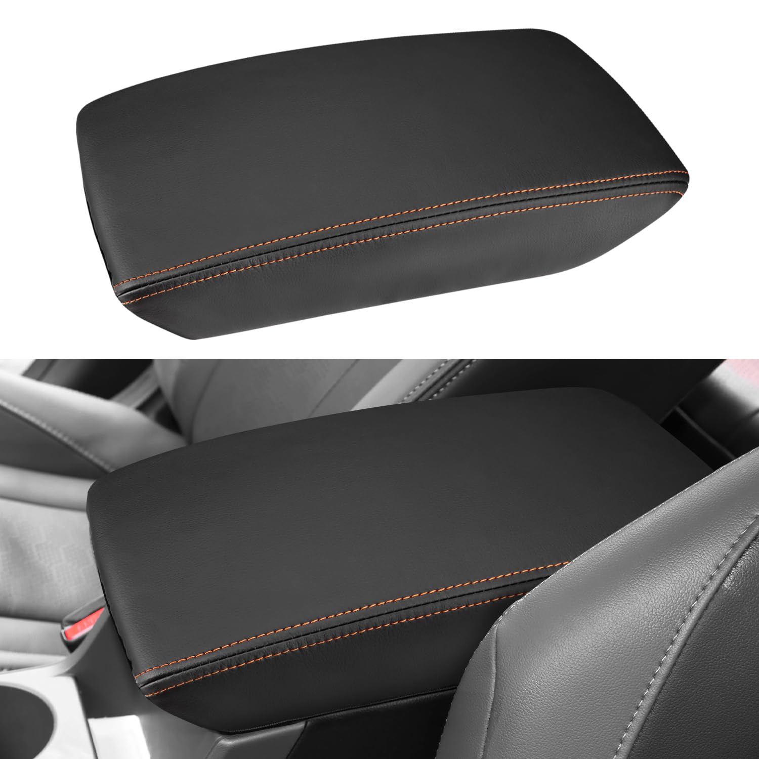 INTGET front view console cover showing orange stitching and clean fit