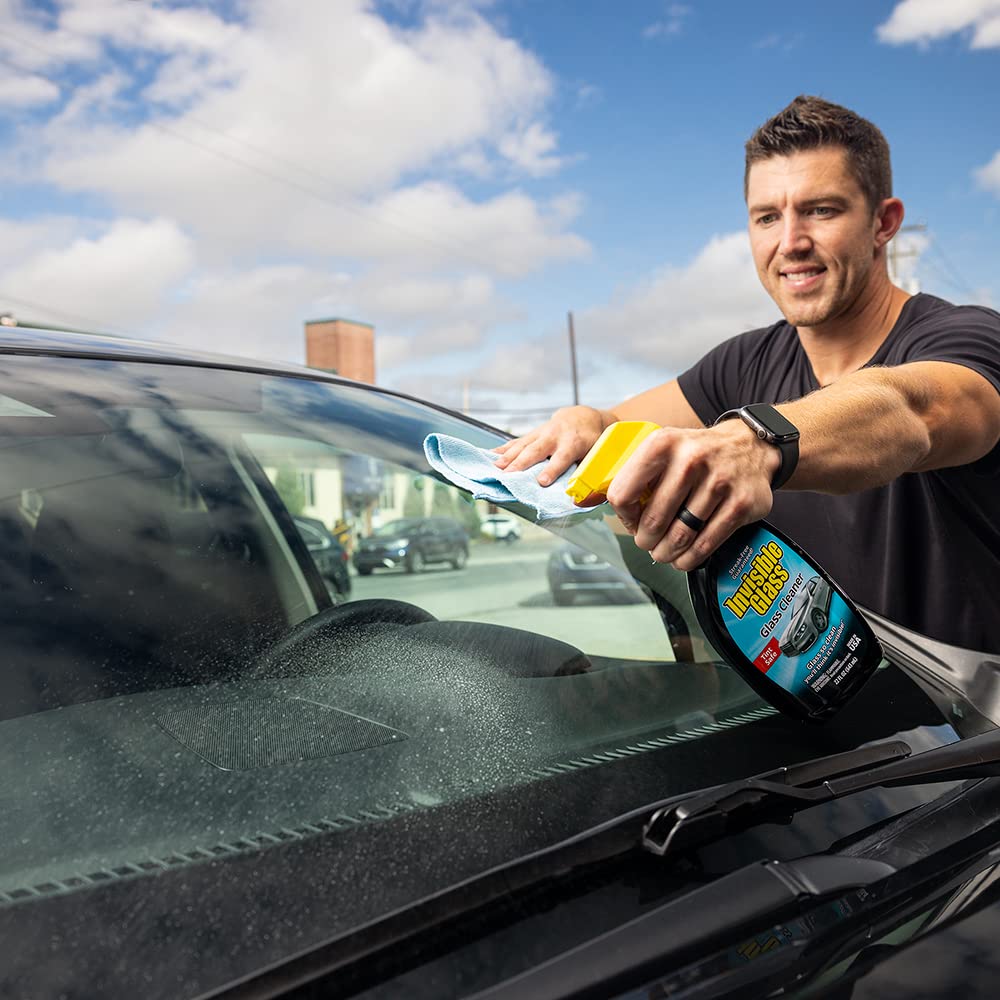 Invisible Glass before and after windshield comparison revealing streak-free clarity