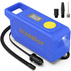 inzeetor front view blue compressor showing compact design and portability
