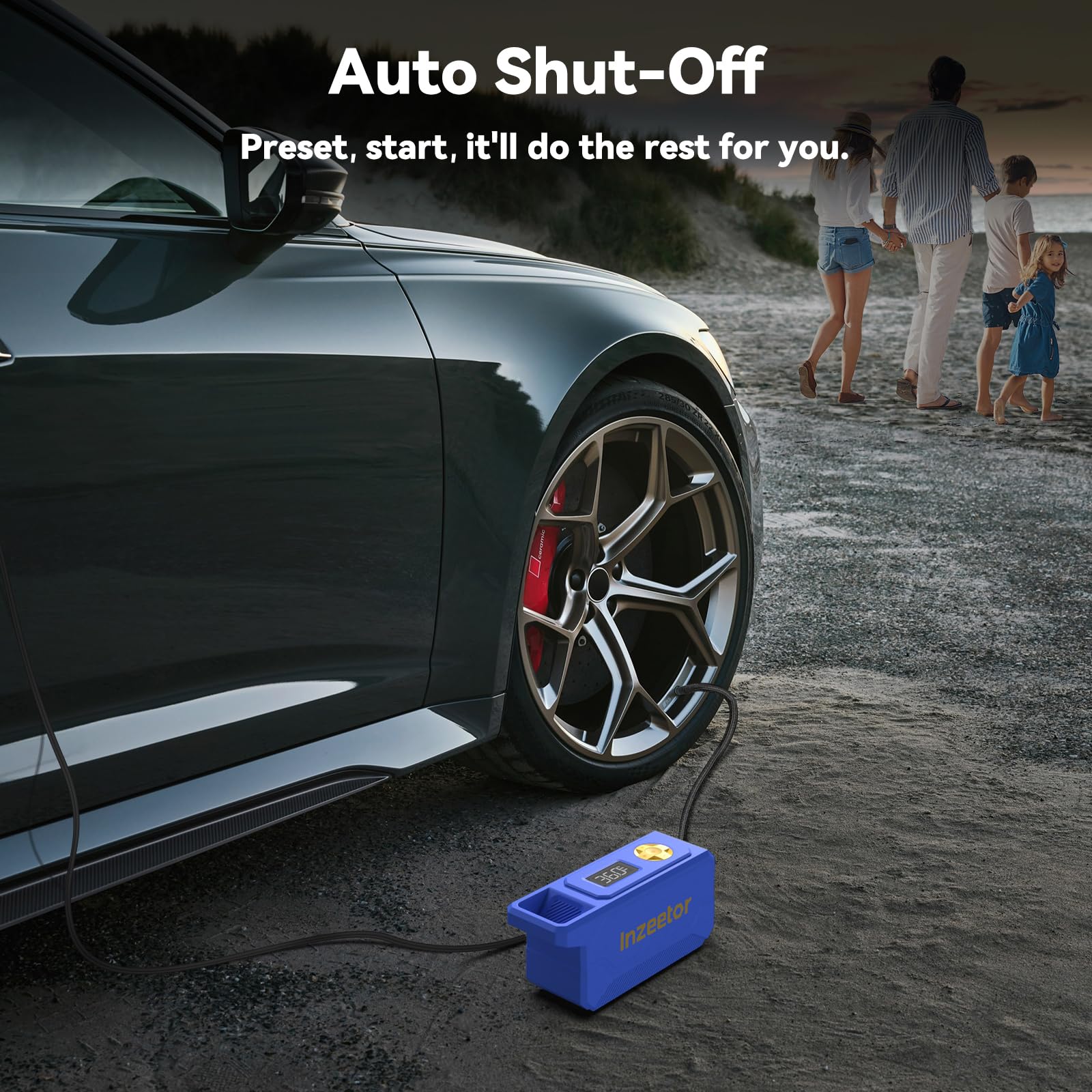inzeetor stored in car trunk offering convenient roadside preparedness